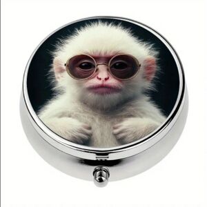 Monkey In Glasses 3 Compartment Pill Box